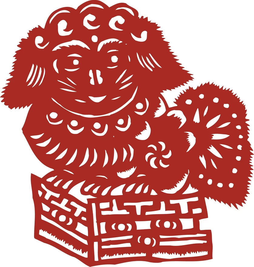 中国风中式传统喜庆民俗人物动物窗花剪纸插画边框AI矢量PNG素材【2239】